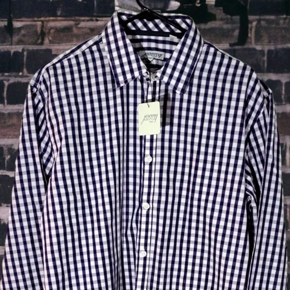 Jeremy ARGYLE nyc Other - "NWT Jeremy ARGYLE NYC Large Comfort Dress Shirt - Navy Pink Check - Size 500 -